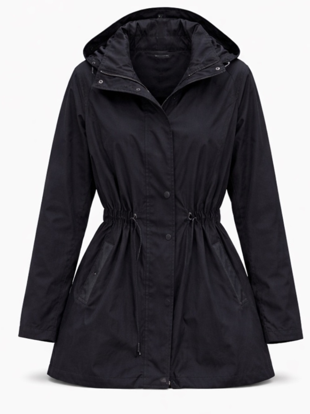Reitmans Black Hooded Trench Coat - Picture 2 of 5